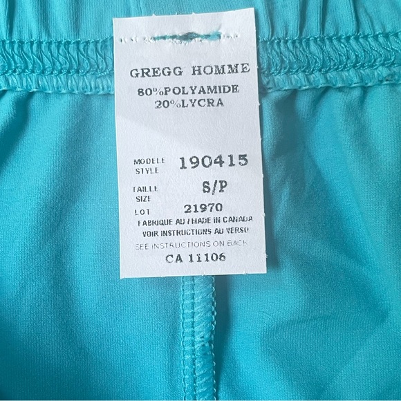 Mens Small Gregg Homme Yoga Splits Shorts; NWT, Aqua - Picture 7 of 9